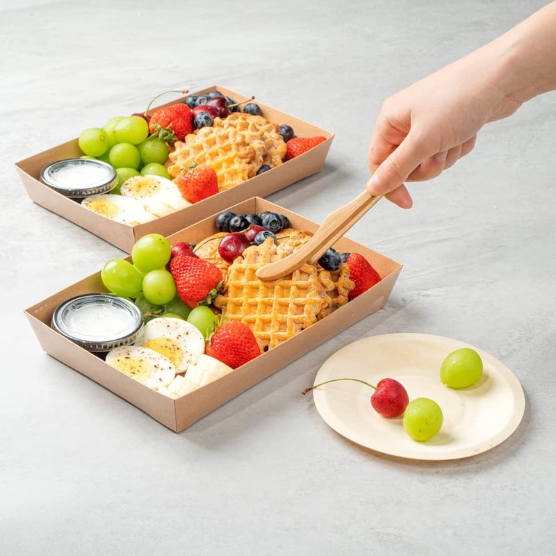 Restaurantware Matsuri Vision 9 x 6 x 1.5 Inch Large Sushi Trays 100 Greaseproof Sushi Packaging Boxes - Lids Sold Separately Disposable Kraft Paper Sushi Containers For Entrees Or Desserts