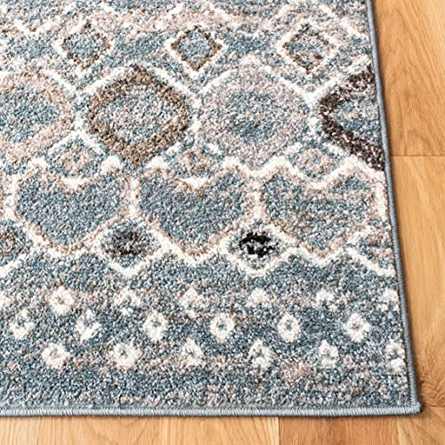 SAFAVIEH Amsterdam Collection Accent Rug - 2'3" x 4', Blue & Ivory, Moroccan Boho Design, Non-Shedding & Easy Care, Ideal for High Traffic Areas in Entryway, Living Room, Bedroom (AMS108L)