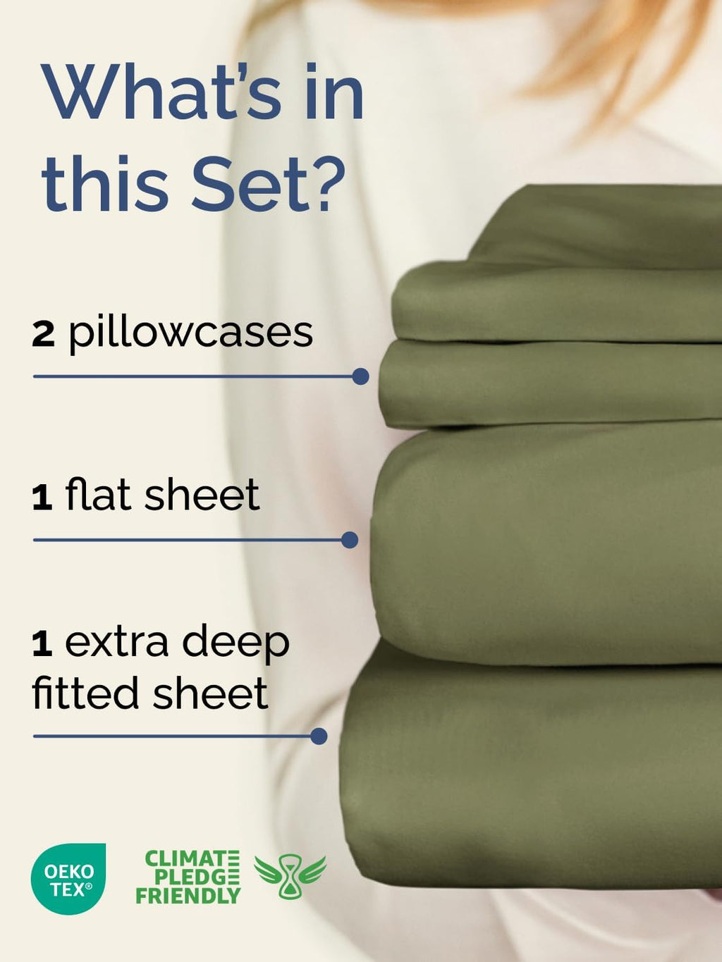 Skiennix Extra Deep Twin Sheet Set - 4-Piece Breathable Cooling Bedding - Soft, Wrinkle-Free Sage Green