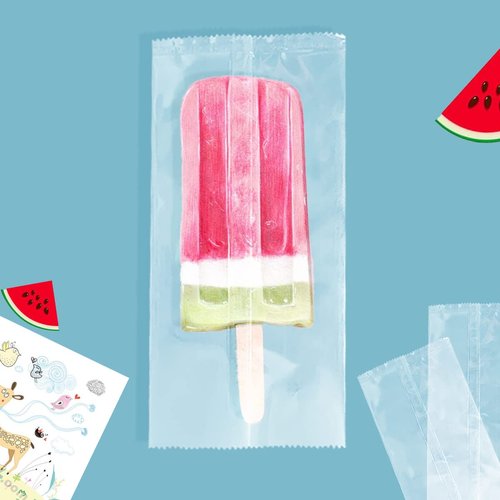 Ice Popsicles Bags Thick Frozen Pops Ice Cream Bags Wrappers 8.6x4.3inch Plastic 200pieces