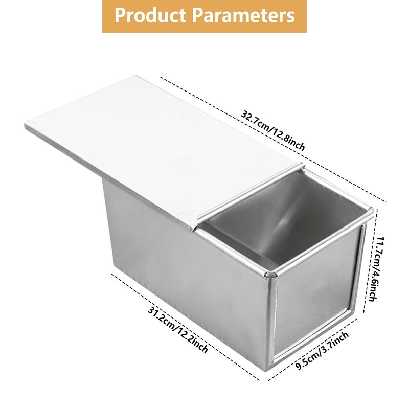 TA BEST Pullman Loaf Pan with Lid Aluminumed Steel Pullman Loaf Pan Commercial Grade Non Stick Bread Pan with Lid (13x4.3x4.8in)