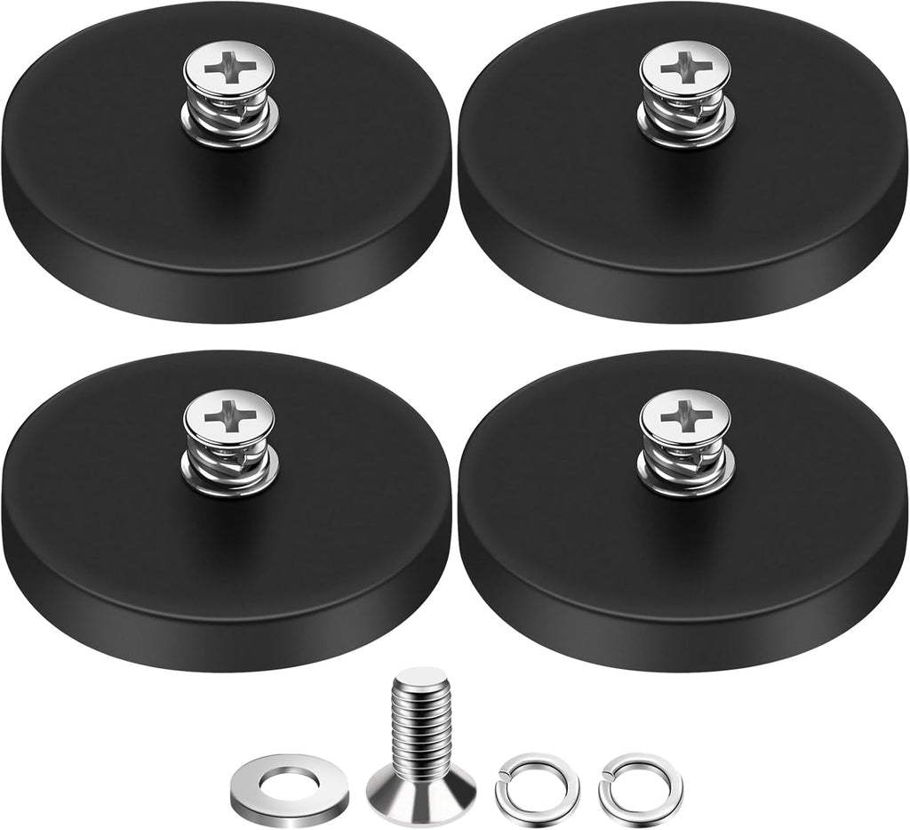 N52 Magnetic Hooks by Skiennix - 30lbs Heavy-Duty Strength with 4 Rubber Coated Anti-Scratch Mounting Magnets