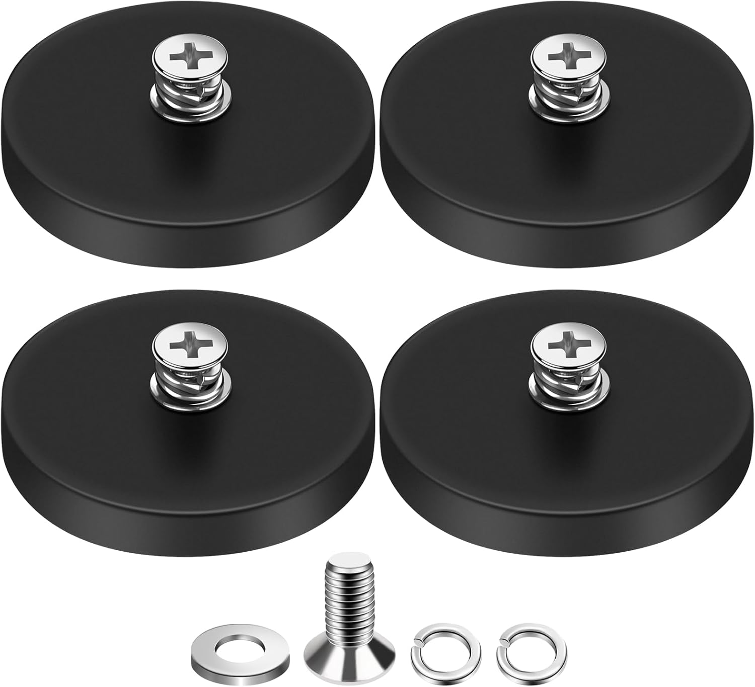 N52 Magnetic Hooks by Skiennix - 30lbs Heavy-Duty Strength with 4 Rubber Coated Anti-Scratch Mounting Magnets