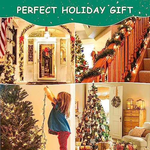 HEYFUNi Warm White Christmas Lights 50 Count Green Wire Plug-In Indoor Outdoor