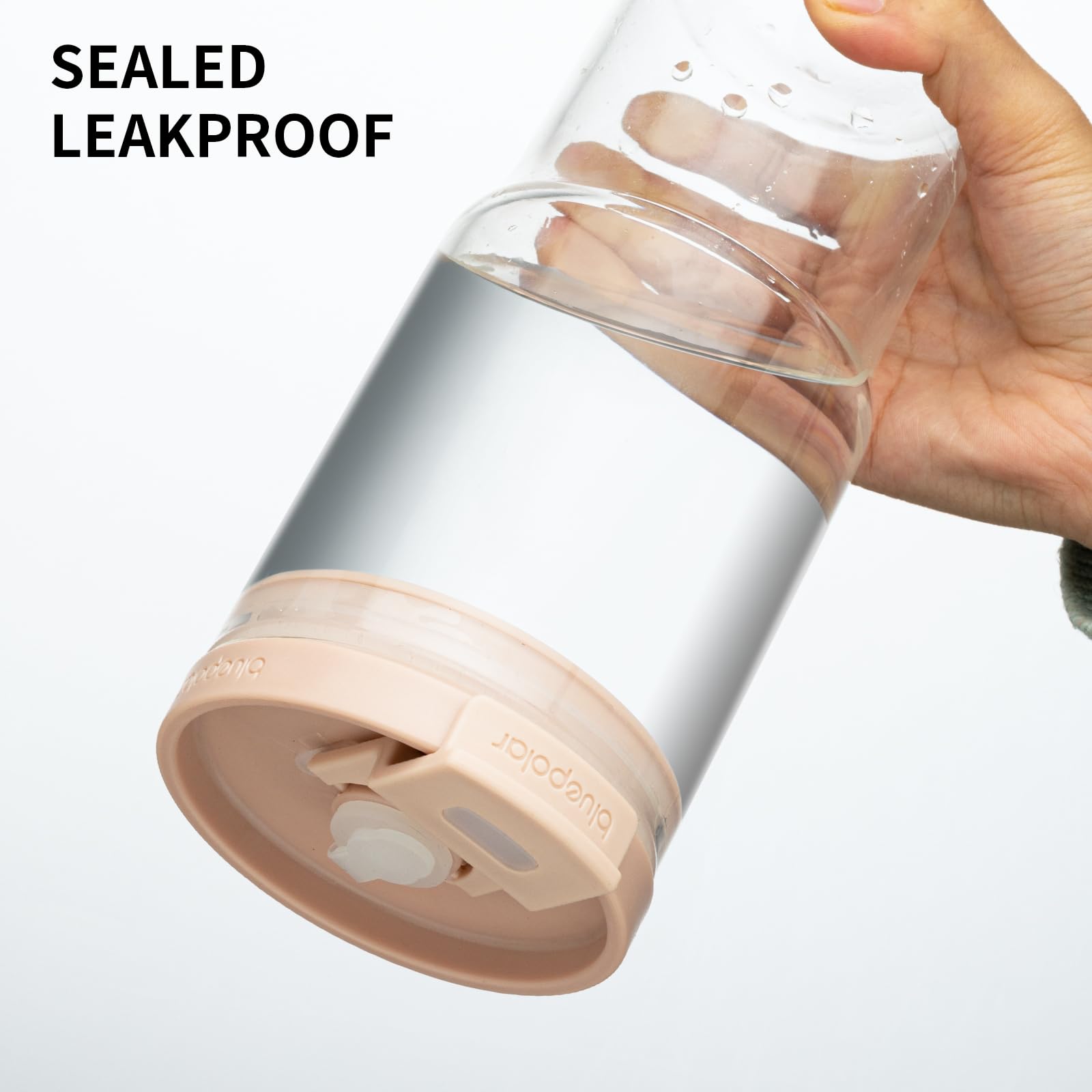 23oz/680ml Glass Tumbler with Straw and Lid - Matcha Leak-Proof Portable Travel Water Glass Cup for Smoothies, Iced Coffee,Matcha and Cold Beverages - Durable and Eco-Friendly (Pink with Sleeve)