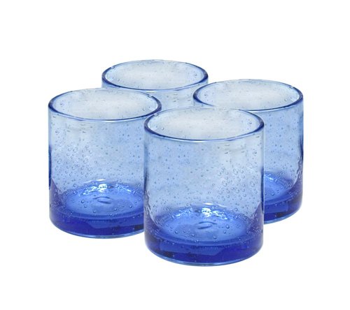 Artland Iris Double Old Fashioned Glasses, Light Blue, Set of 4