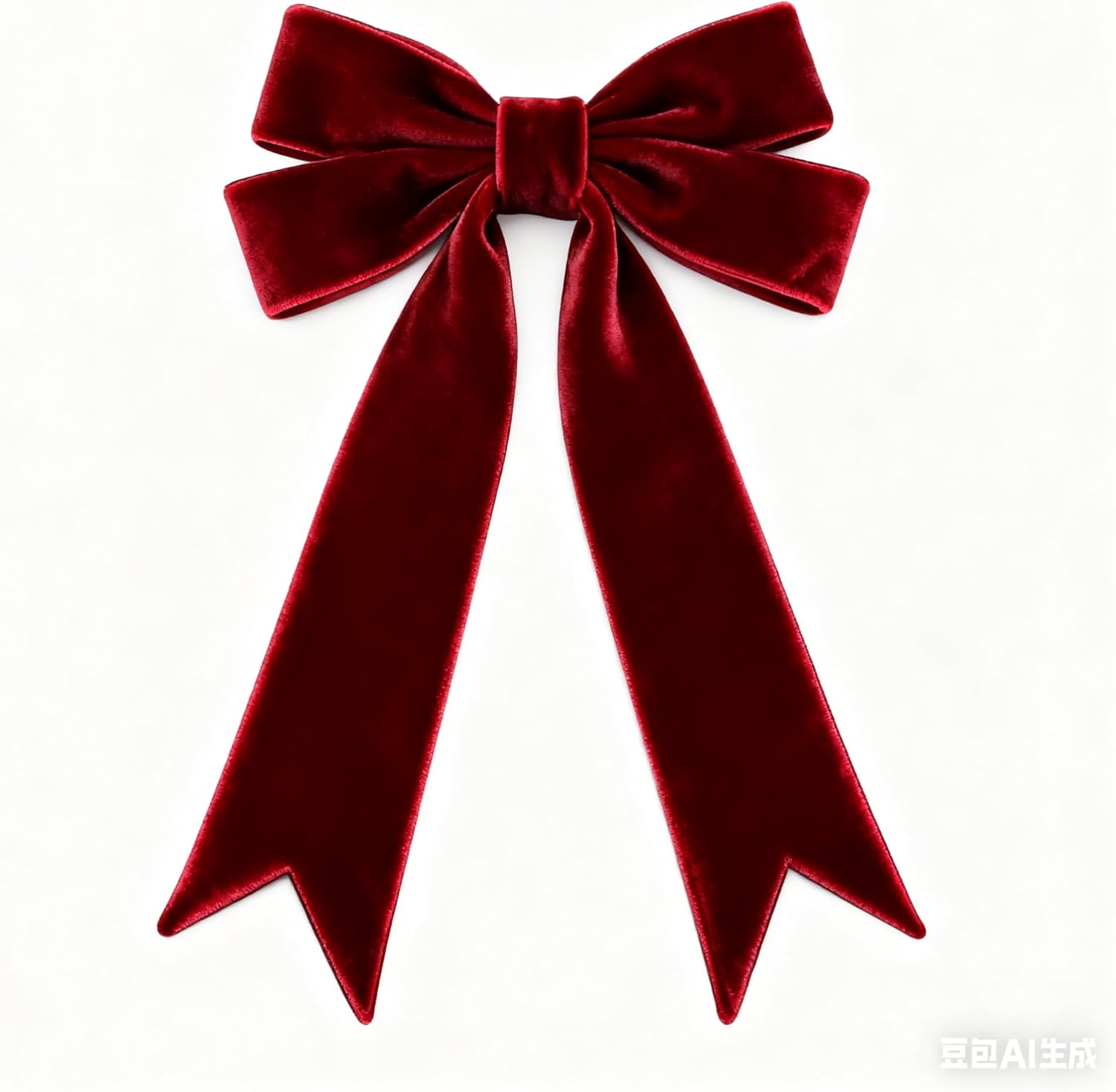 Regine Switzerland Velvet Bows - 12Pcs Burgundy Ribbon Christmas Tree Ornaments | 5 x 10 Inch for Holiday Decor