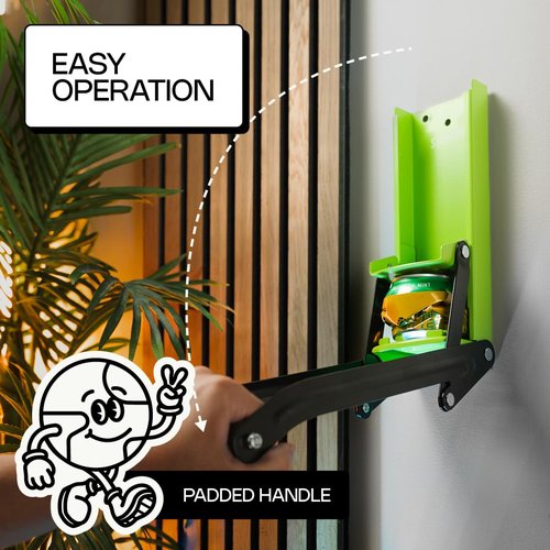 Can Crushers - Wall Mounted Aluminum Can Smasher - Ideal for Garbage Can and Recycling Bin - Outdoor Bar Accessories Must-Have - Home Improvement Essential - Efficient Can Crusher by Strawn (Green)