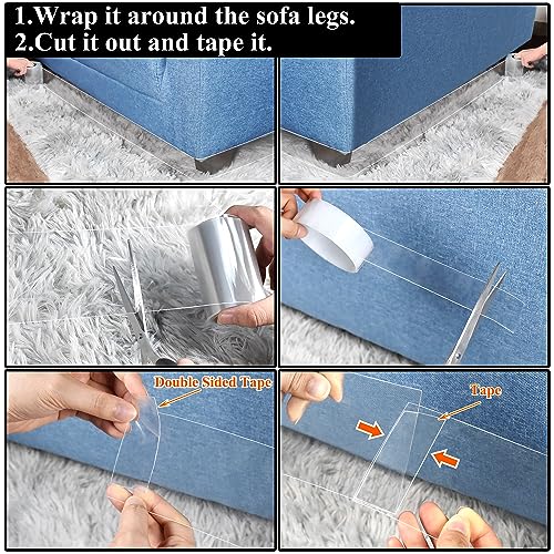 Clear Under Couch Blocker for Pets - 32.8ft Invisible Furniture Gap Bumper