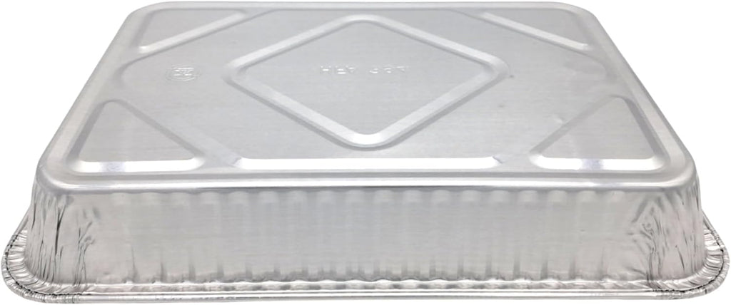 PACTOGO Disposable Aluminum Foil Oblong Cake Pans - 13" x 9" x 2" with Dome Lids | 108 Oz for Baking & Storing (Pack of 12)