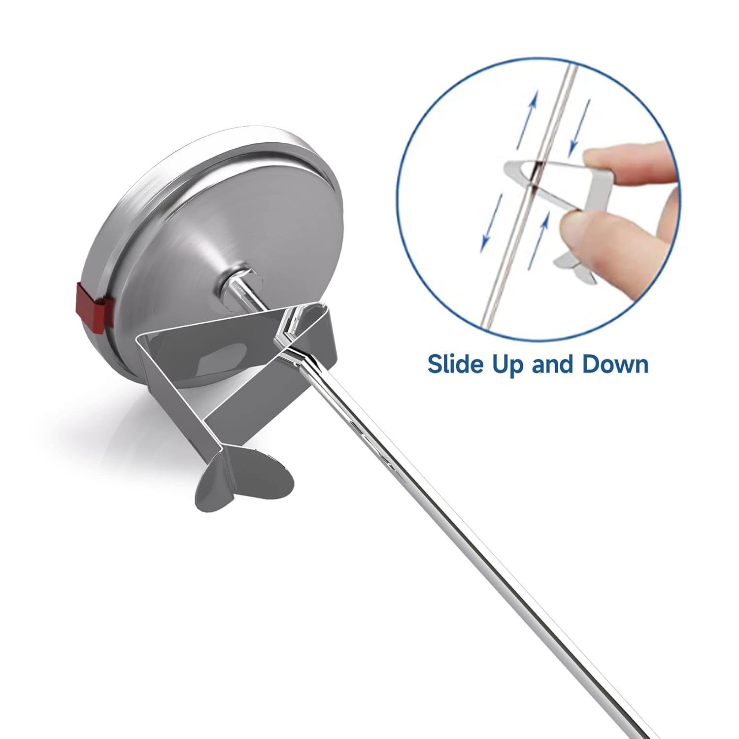 Skiennix Candy Thermometer - 2 Inch Large Dial & 9 Inch Stainless Steel Probe for Perfect Frying & Confectionery