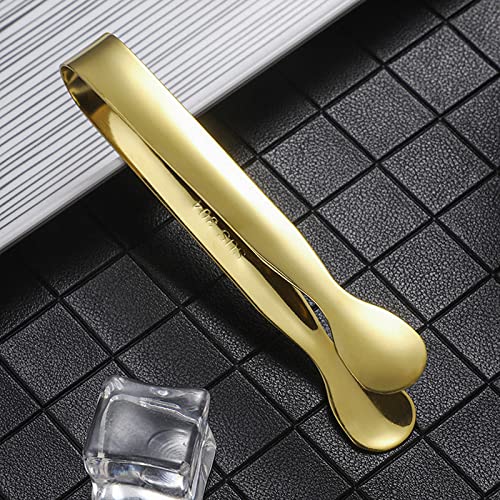 Mini Gold Stainless Steel Ice Tongs & Sugar Tongs Set - 6 Pieces for Drinks & Desserts