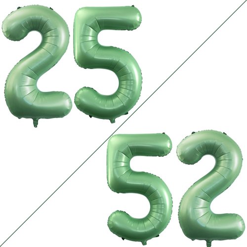 GOER Jumbo 25 Balloons - 42 Inch Foil Helium Decorations for 25th Birthday & Graduation | Sage Green