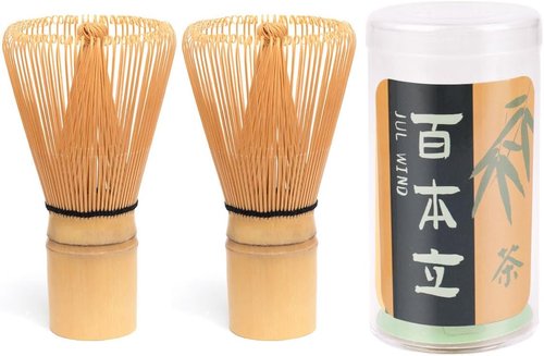 Matcha Whisk | 2-Pack Bamboo Chasen Set - Handcrafted 100-Prong Whisk for Authentic Tea Preparation