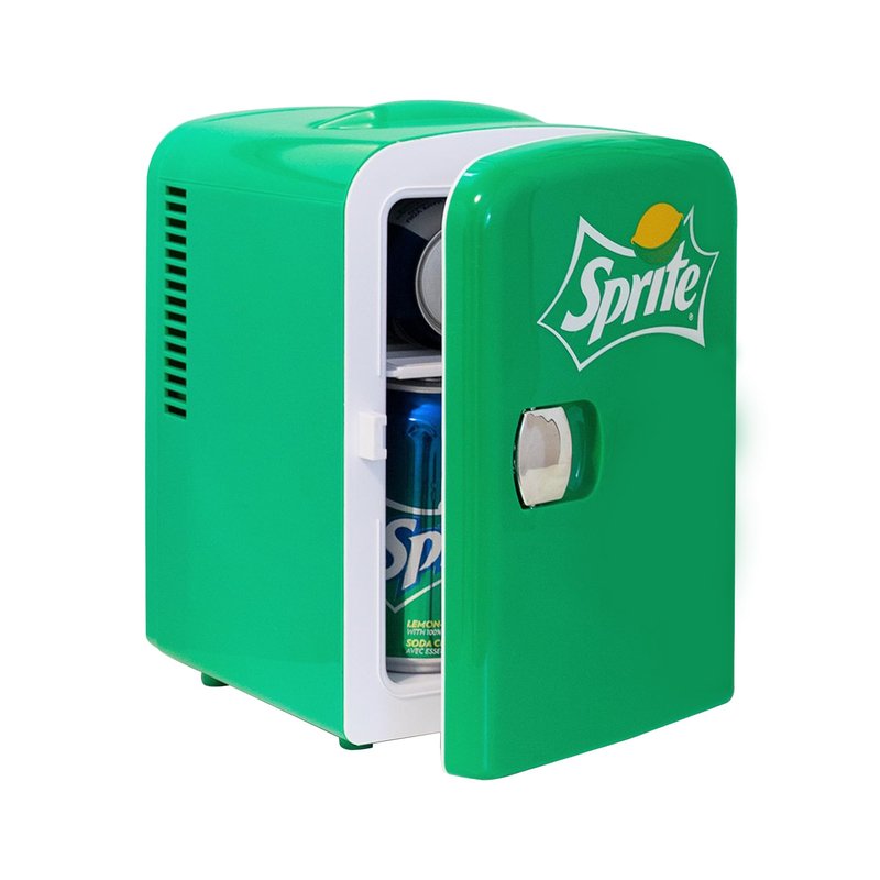 Koolatron Sprite Mini Fridge - 6 Can Refrigerator for Bedroom Office, Portable Table Top Beverage Cooler, 12V 110V Refrigerador For Drinks, Soda, Wines, Use In Car, Dorm, Outdoor, Patio
