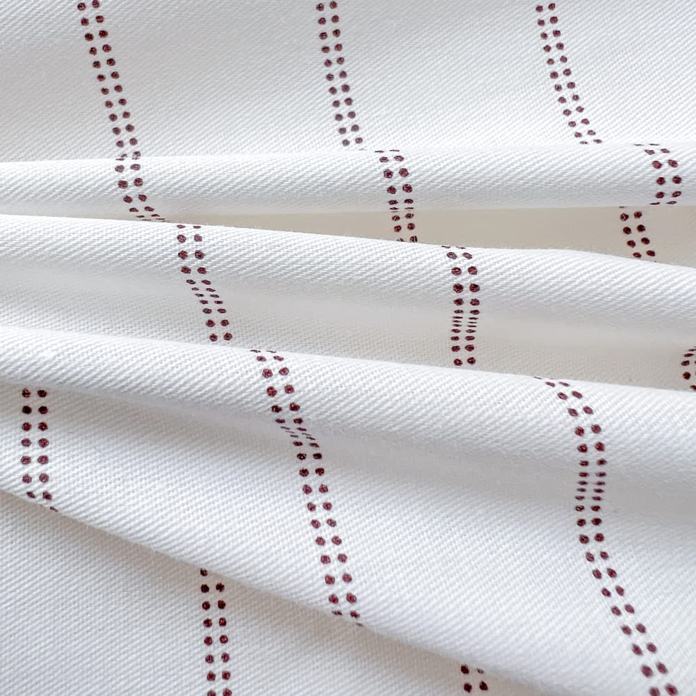 BlueBlue Cherry Kids Duvet Cover Set Queen 100% Cotton Bedding for Boys Girls Teens Cartoon Red Cherries Floral Pattern on Striped White 1 Cute Fruit Full Comforter Cover 2 Pillow Shams, Queen