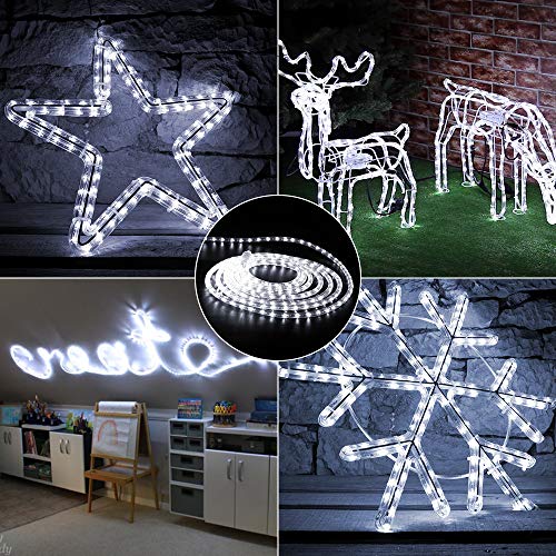18ft LED Rope Lights, Connectable Cool White Waterproof Tube Light