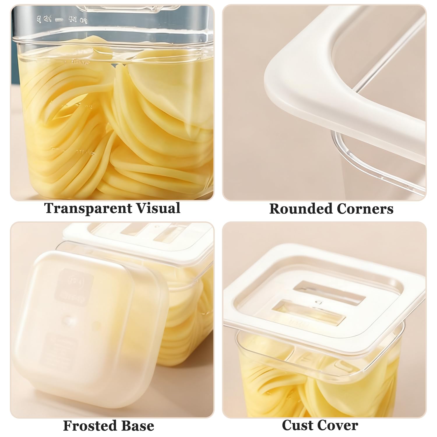 CTJ 6 Pack NSF Food Pans with Lids 1/6 Size, 6'' Deep Commercial Clear Plastic Food Storage Containers Stackable Polycarbonate Hotel Pans for Kitchen Restaurant Food Prep, Freezer-Safe