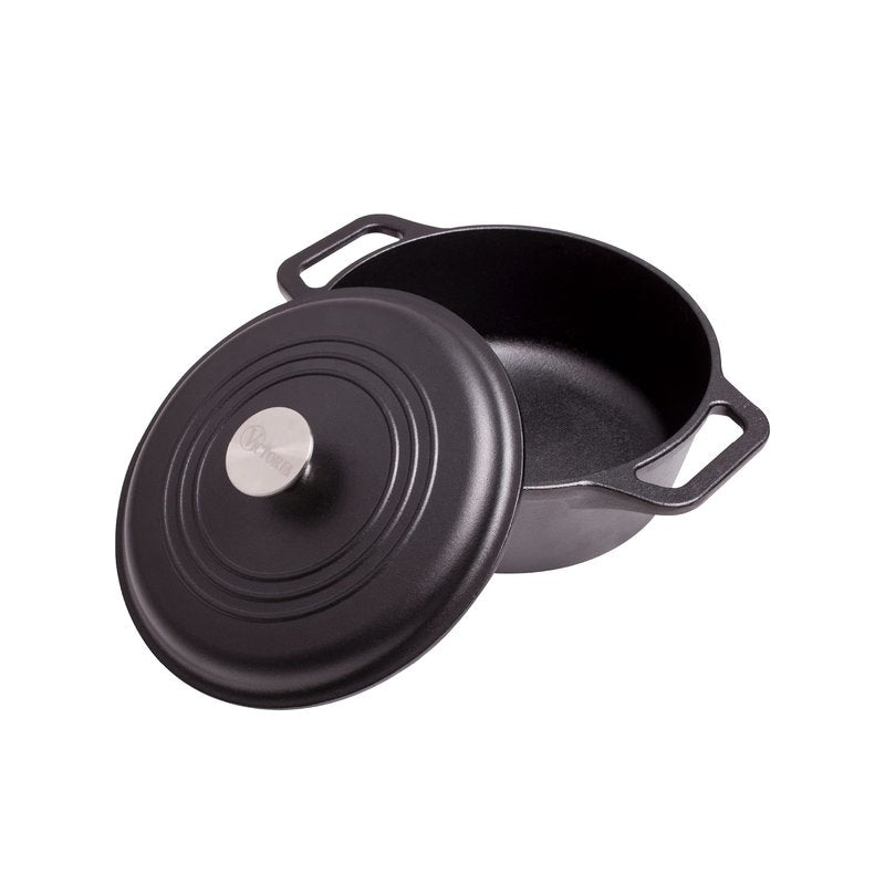 Victoria 4-Quart Cast Iron Dutch Oven with Lid and Dual Loop Handles, Seasoned with Flaxseed Oil, Made in Colombia
