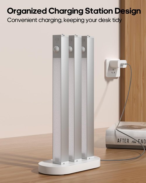 GOODEA 6-Pack LED Under Cabinet Lights - Wireless Rechargeable Motion Sensor | Dimmable Indoor Lighting for Closets, Stairs, Hallways