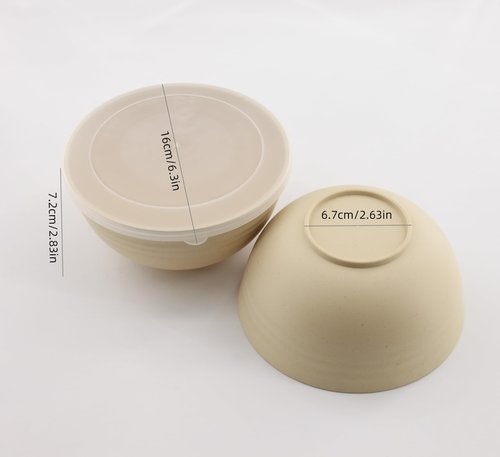 falichchch Wheat Straw Bowls with Lids BPA Free, Microwave & Dishwasher Safe (6)