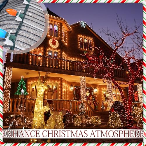 Glooglitter 200 Pcs Clear Ridge Light Clips for Christmas Roof Decorations