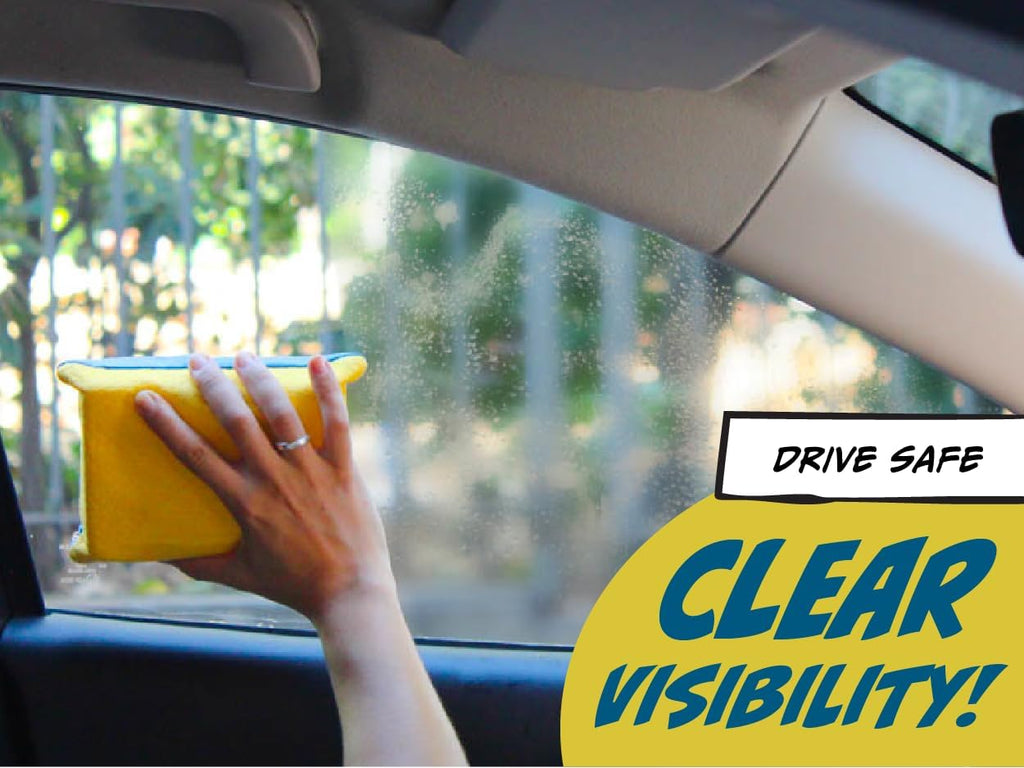 Sponge Window Cleaner Tool - Non-Scratch, Super Absorbent Car Cleaning Sponges | 2-Pack, 6 x 4.5 x 2 in