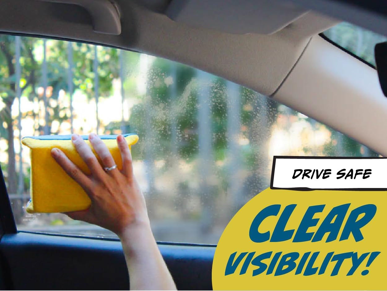 Sponge Window Cleaner Tool - Non-Scratch, Super Absorbent Car Cleaning Sponges | 2-Pack, 6 x 4.5 x 2 in