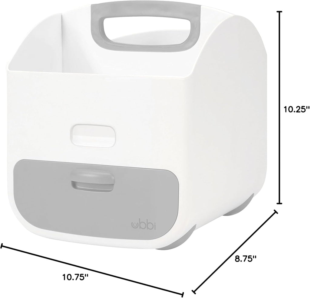 Ubbi Portable Diaper Changing Station - Diaper Storage Caddy Organizer with Folding Mat | Gray