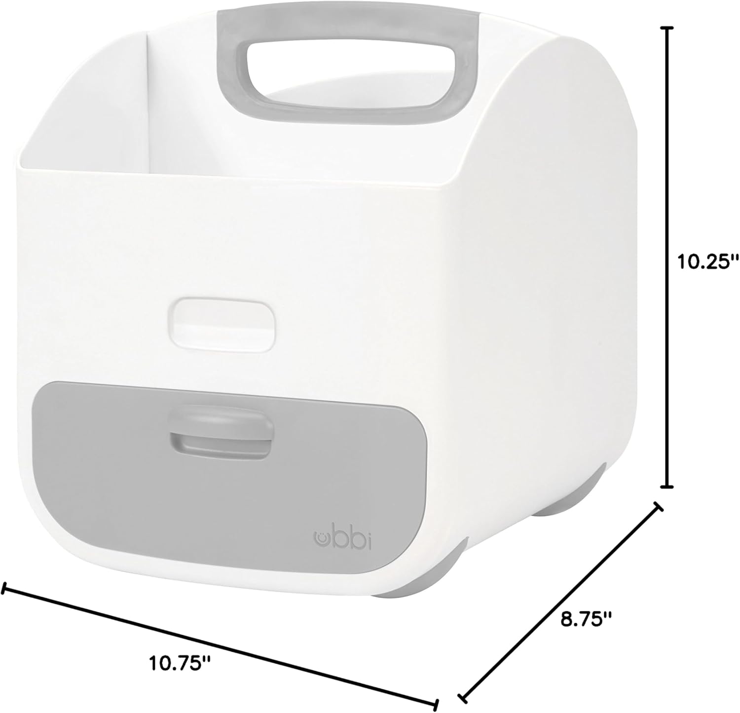 Ubbi Portable Diaper Changing Station - Diaper Storage Caddy Organizer with Folding Mat | Gray