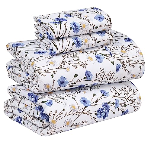RUVANTI 100% Cotton Percale Queen Sheet Set - Crisp Cooling 4-Piece Set