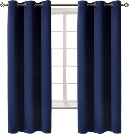 BGment Blackout Curtains - Navy Blue Thermal Insulated Drapes for Kids' Room | Set of 2 Panels, 42 x 63 Inch
