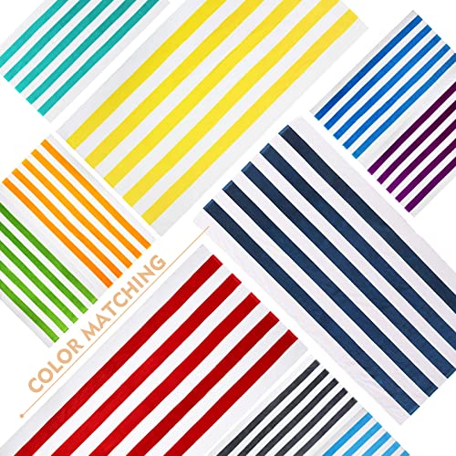 Oversized Cotton Beach Towel Set, 35x70 Inch Cabana Stripe Pool Towels