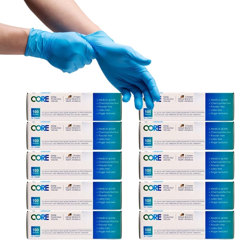 Nitrile Disposable Gloves - Latex-Free, Powder-Free, Food Grade | 3-6 MIL for Lab, Cleaning & Auto Mechanics