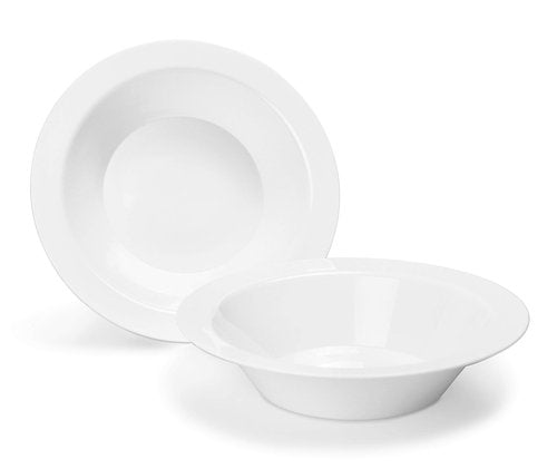 " OCCASIONS " 40 Piece Plates Pack, Heavyweight Disposable Wedding Party Plastic Bowls (14 oz Soup Bowl, Plain White)