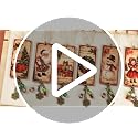 Kigeli 12-Pack Vintage Wooden Christmas Ornaments - Double-Sided Rustic Snowman, Santa, Reindeer & More