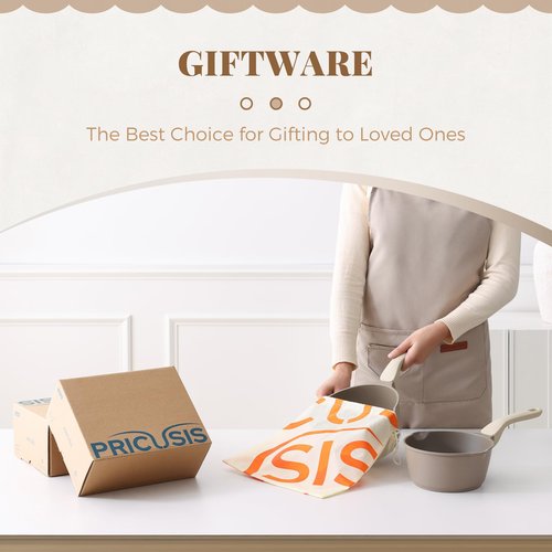 Nonstick Saucepan Set with Lids, 2QT and 2.7QT Ceramic Sauce Pan Set, Non Toxic Sauce Pots with Pour Spouts for Multipurpose Use, PTFE, PFOA & PFAS Free, Induction Compatible, Apricot
