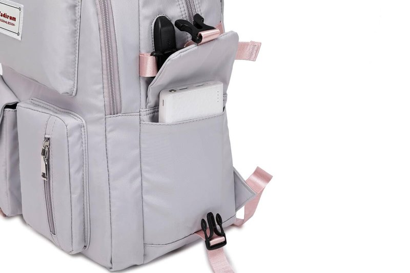 Wadirum Stylish School Backpack for Girls and Boys Cute Laptop Backpack for Teenager Grey