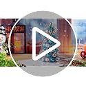 Cinnvoice 11-Inch Teal Blue Tabletop Christmas Tree with 62-Piece Silver & Blue Ornaments
