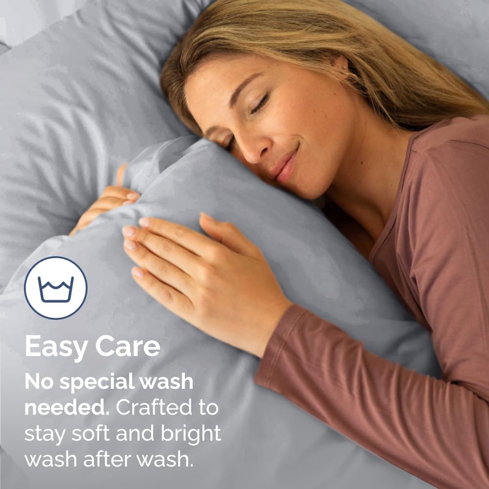 Standard Pillow Cases Set of 2 | Soft Hotel Quality, Wrinkle-Free & Stain Resistant - Steel Blue