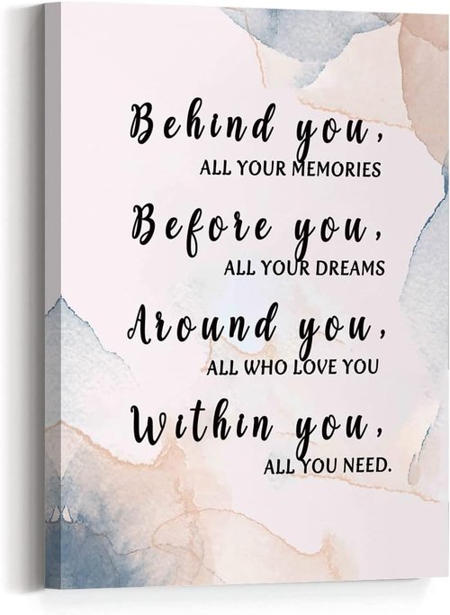 JANLAN Wall Art - Inspirational Graduation Quotes Canvas Decor for Girls | Motivational 12x15 Inch
