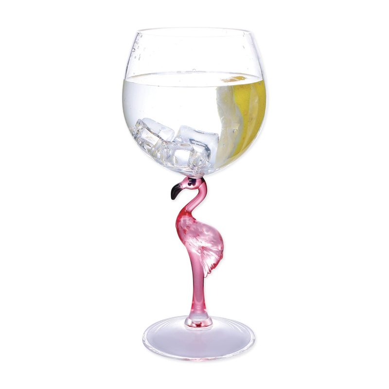Supreme Housewares Flamingo Stem Wine Glasses, Pink Flamingo-Shaped Reusable Shatterproof Acrylic Glass for Red or White Wine, Poolside, Outdoors, Parties, 20 oz, Set of 2