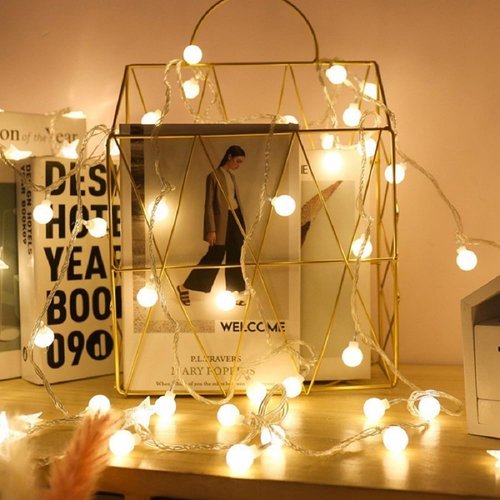 Globe USB String Lights - 20ft 40 LED Warm White Fairy Lights for Party & Home Decor