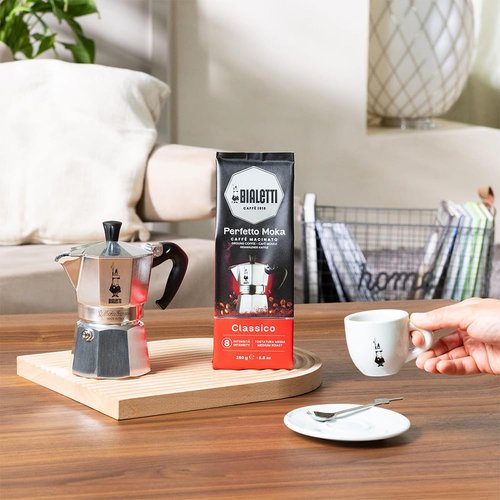 Bialetti - Perfetto Moka Classico: Medium roast ground coffee, hazelnut and dried fruit aroma, 250g x 6, bag with aroma valve