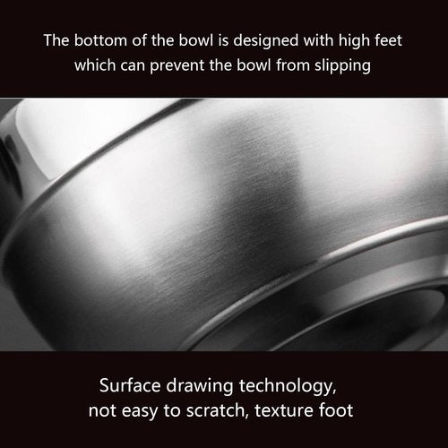 Yanglonghui Heat Insulated Stainless Steel Bowls, SUS 304, Double Walled Multipurpose, Perfect Snack Bowls for Serving Ice Cream or Hot Soup, Cereal, Rice, Noodles, Salad (2, 50 ounces)