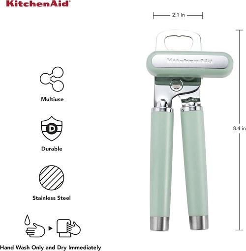 KitchenAid Gourmet Can Opener - Multifunctional Bottle Opener, 8.36-Inch, Pistachio Color