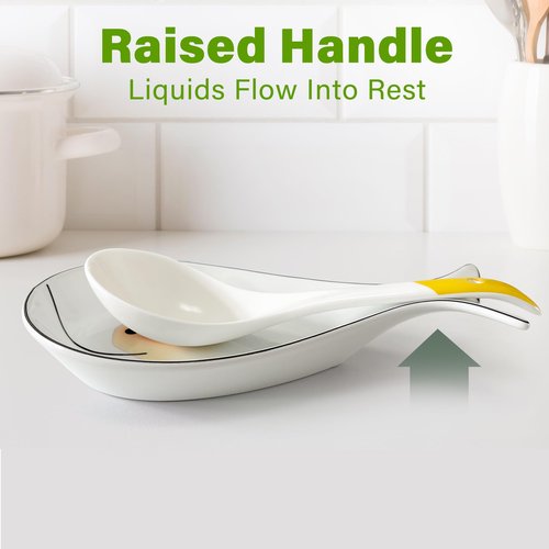 LotFancy Spoon Rest, Large Ceramic Spoon Holder for Kitchen Counter, 9x4.5 Inch, Spatula Holder for Stove Top, Farmhouse Utensil Rest for Spoons, Ladle, Spatula (Whale Shape)