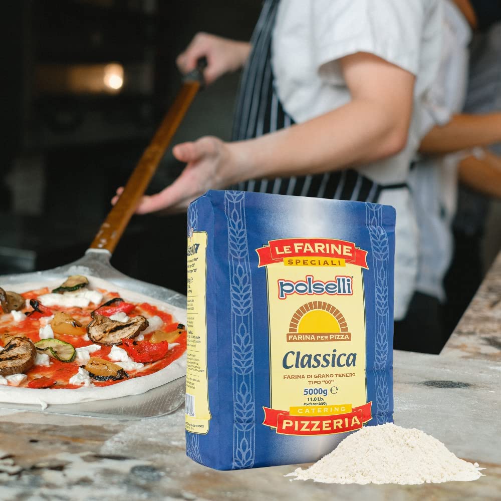 POLSELLI Double Zero Flour - Extra Fine 11 lbs | All-Natural, Unbleached, Perfect for Neapolitan Pizza & Pasta