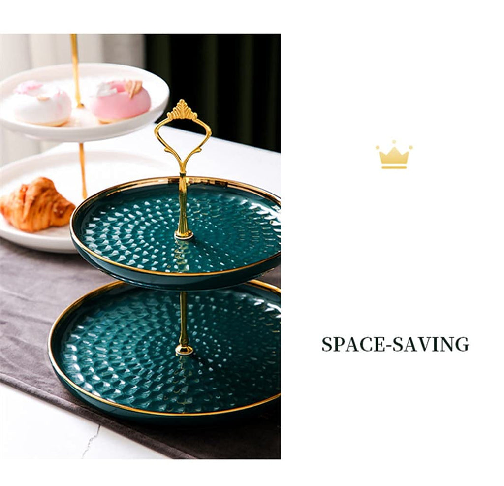 Aebor 3 Tier Round Porcelain Tiered Cupcake Stand, Tiered Serving Stand, Dessert Stand, Serving Tray Platter for Tea Party, Wedding and Birthday (White)