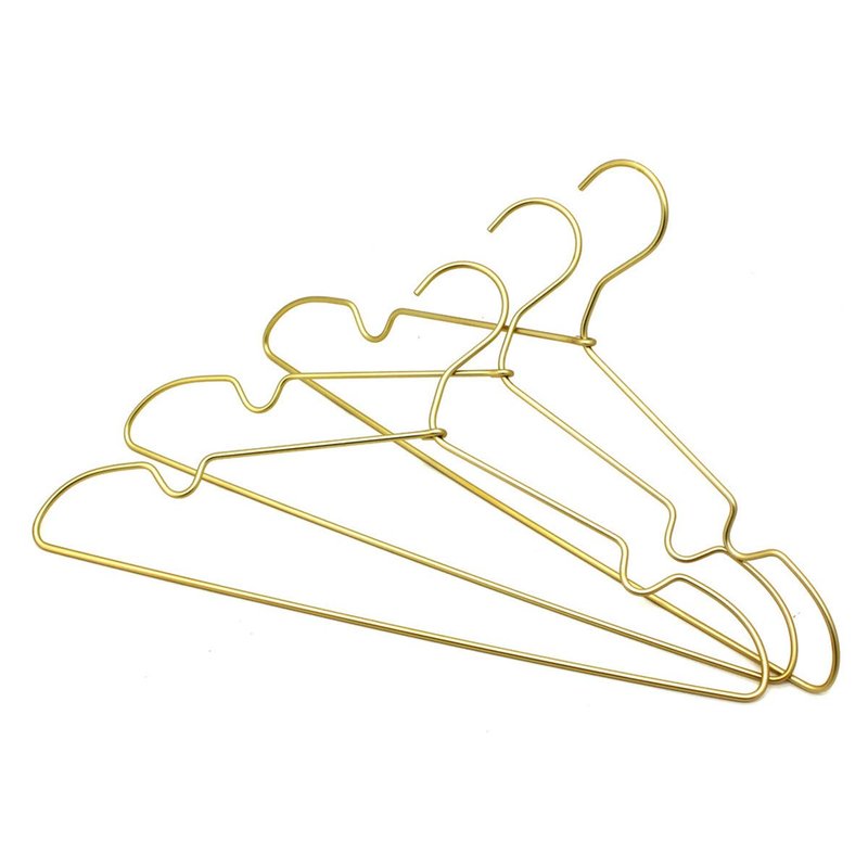 Koobay Premium Clothes Hangers 16.5" Metal Gold Coat Hangers Non Slip Hook Laundry Wire Suits Shirt Hangers Save Space Closet Storage Pants Hanger 30Pack